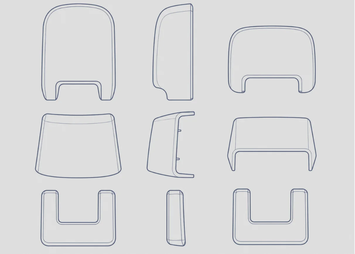 Enclosure part line drawings